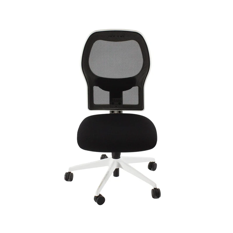 Ahrend: 160 Type Task Chair in Black Fabric/White Frame Without Arms - Refurbished
