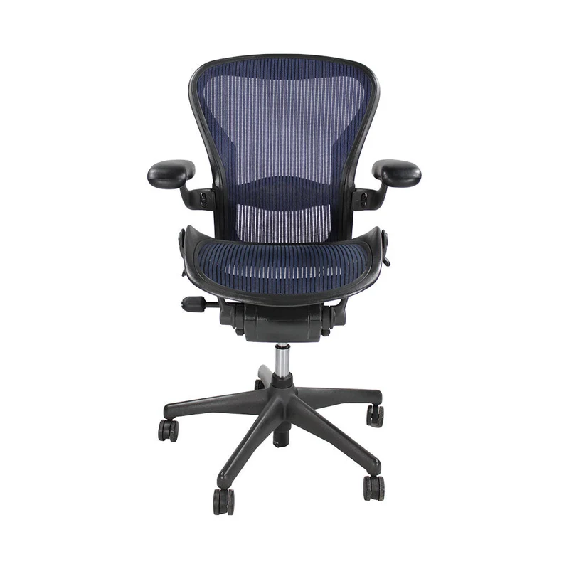 Herman Miller: Aeron Size A with Back Tilt Only in Dark Blue Mesh - Refurbished