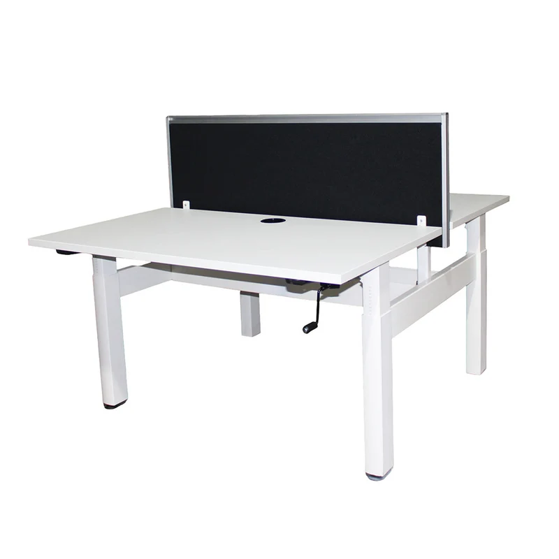 Elite: Progress Back to Back Manual Height Adjustable Desk with Black Screen - Refurbished