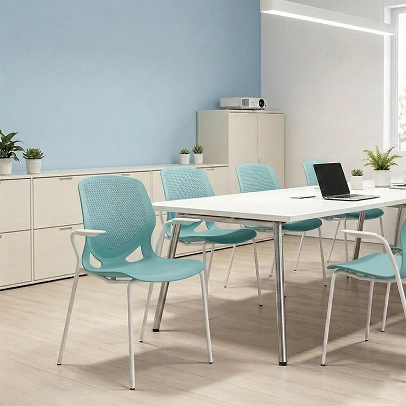 Scandinavian Colorful Desk Chair: Contemporary Ergonomic Back Chair For Home Office