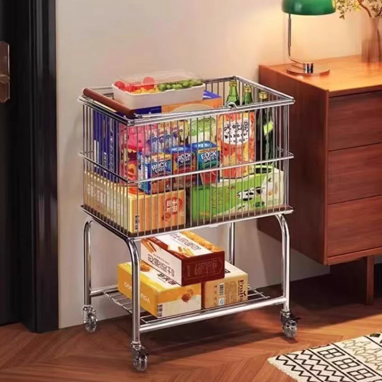 Modern Minimalist Carbon Steel MDF Rectangular Removable Movable Storage Shelf 2-Tier For Bedroom & Living Room