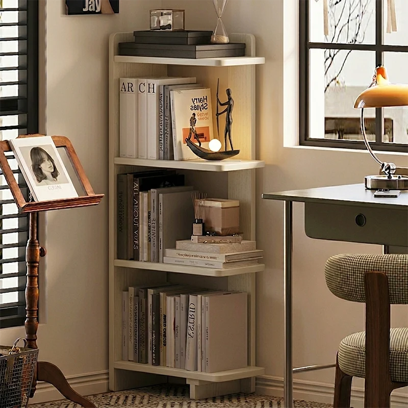Modern Minimalist Rubberwood Rectangular Space-Saving Display Rack 4-Layer For Living Room & Study