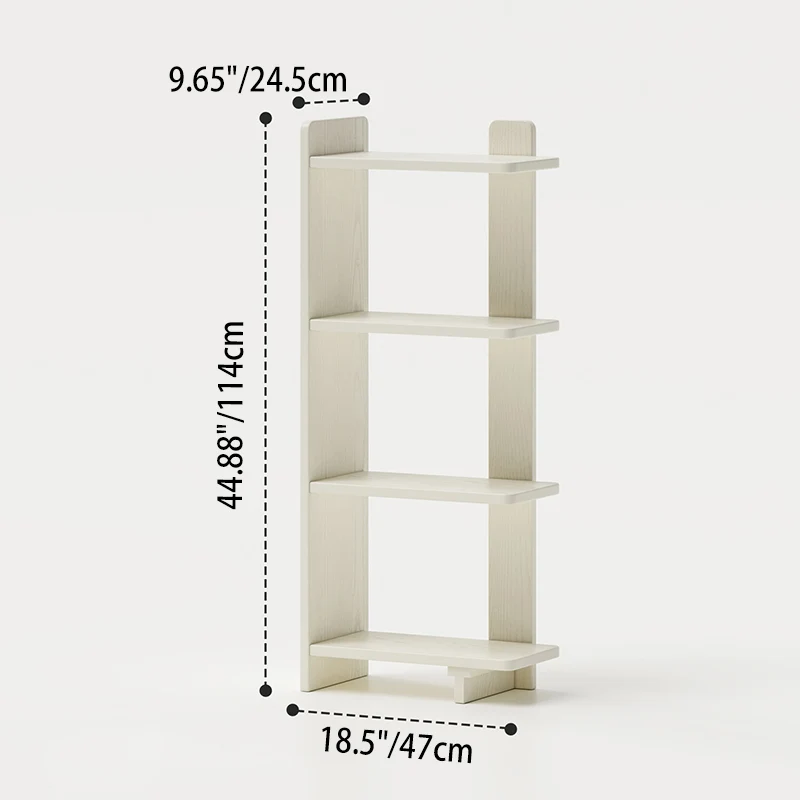 Modern Minimalist Rubberwood Rectangular Space-Saving Display Rack 4-Layer For Living Room & Study