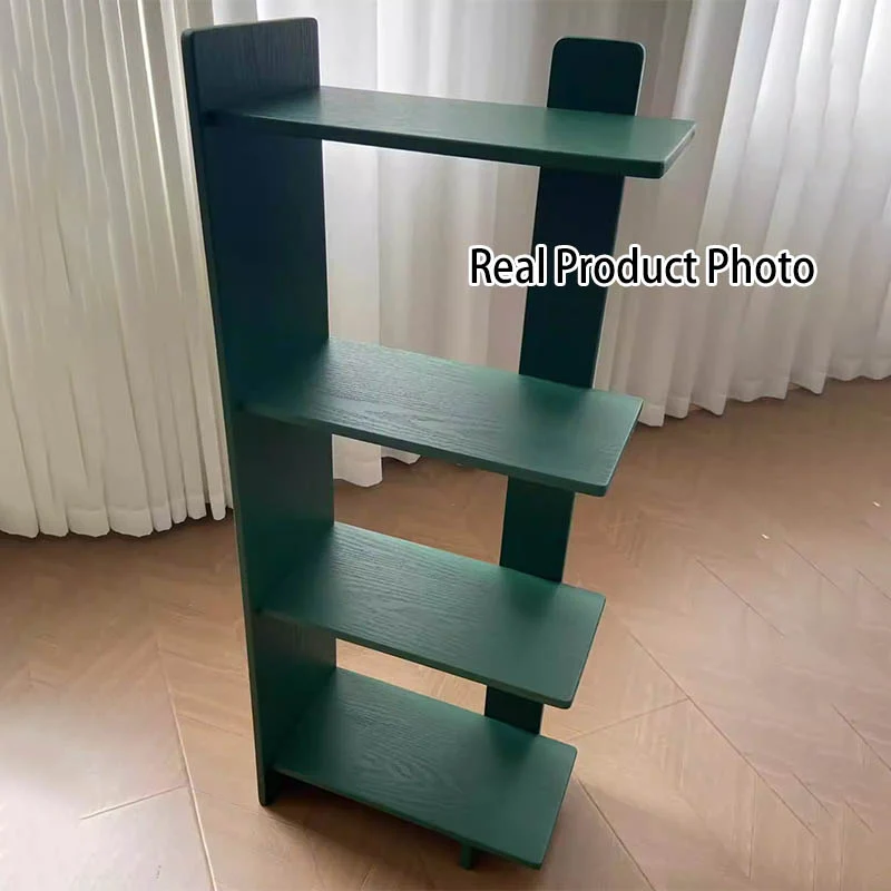 Modern Minimalist Rubberwood Rectangular Space-Saving Display Rack 4-Layer For Living Room & Study
