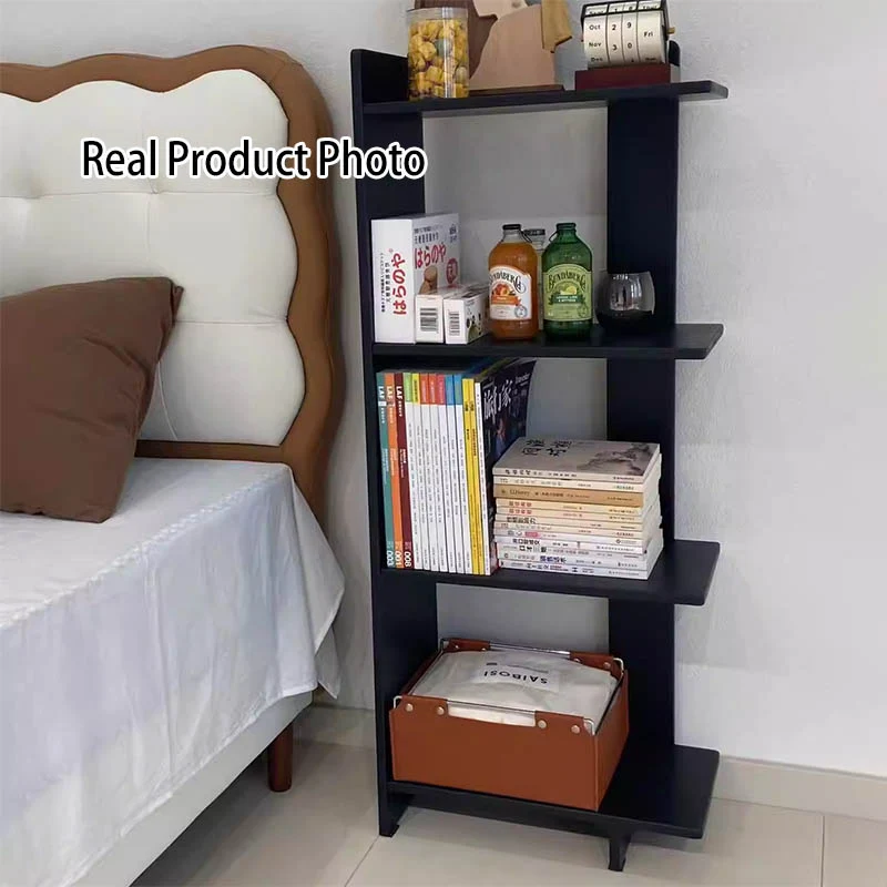 Modern Minimalist Rubberwood Rectangular Space-Saving Display Rack 4-Layer For Living Room & Study