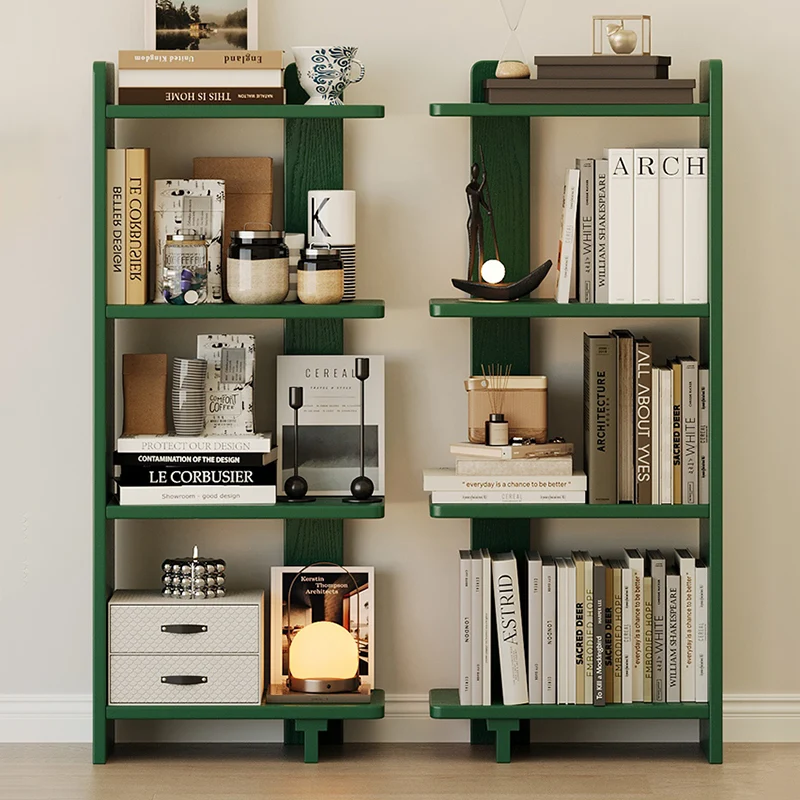 Modern Minimalist Rubberwood Rectangular Space-Saving Display Rack 4-Layer For Living Room & Study