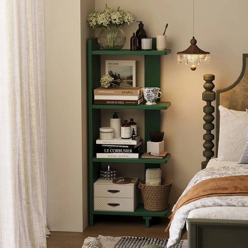 Modern Minimalist Rubberwood Rectangular Space-Saving Display Rack 4-Layer For Living Room & Study