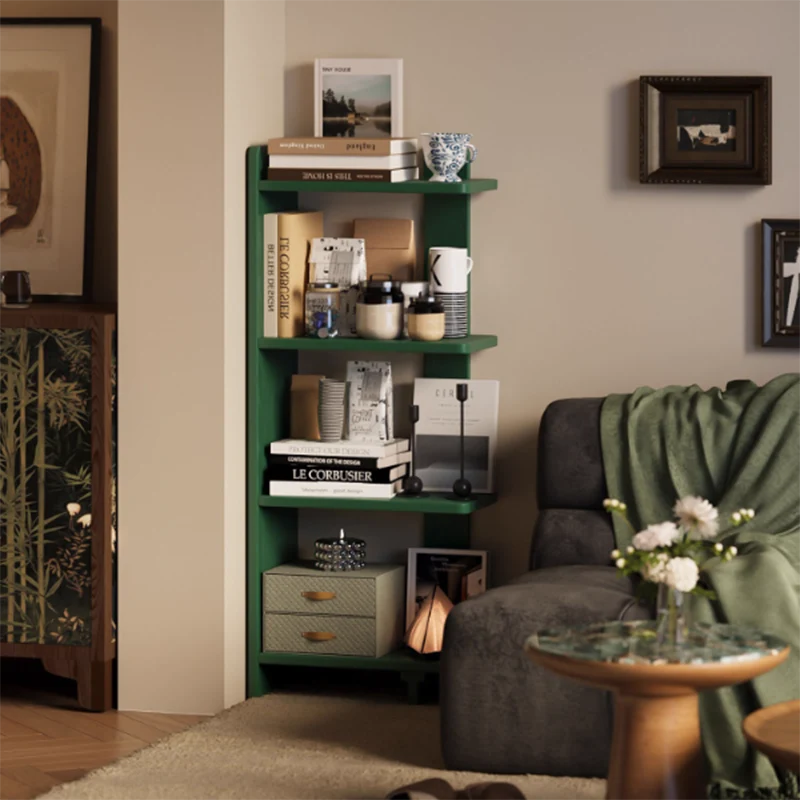 Modern Minimalist Rubberwood Rectangular Space-Saving Display Rack 4-Layer For Living Room & Study