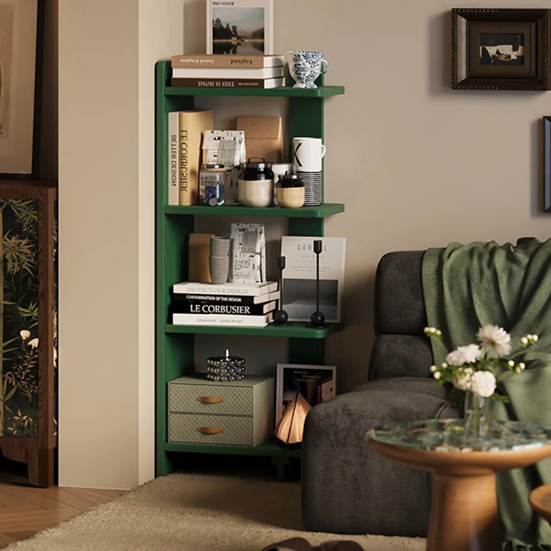 Modern Minimalist Rubberwood Rectangular Space-Saving Display Rack 4-Layer For Living Room & Study