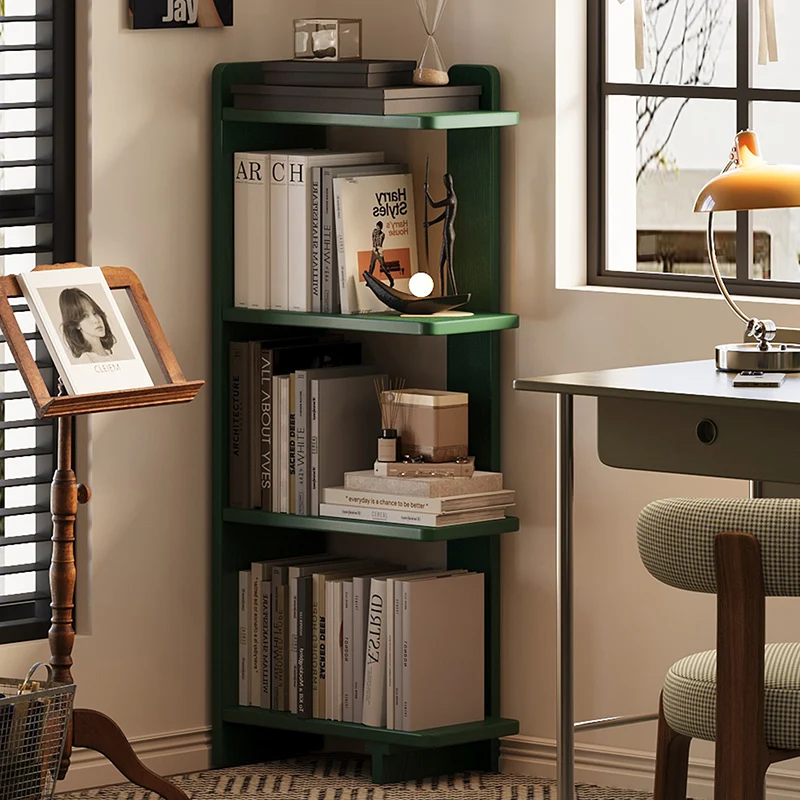 Modern Minimalist Rubberwood Rectangular Space-Saving Display Rack 4-Layer For Living Room & Study