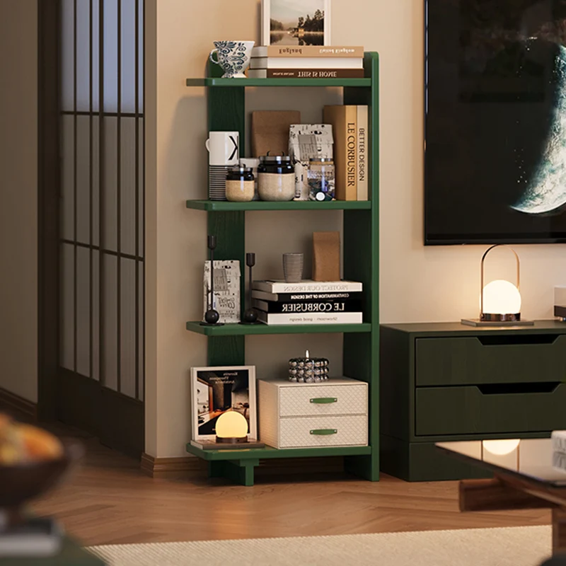 Modern Minimalist Rubberwood Rectangular Space-Saving Display Rack 4-Layer For Living Room & Study