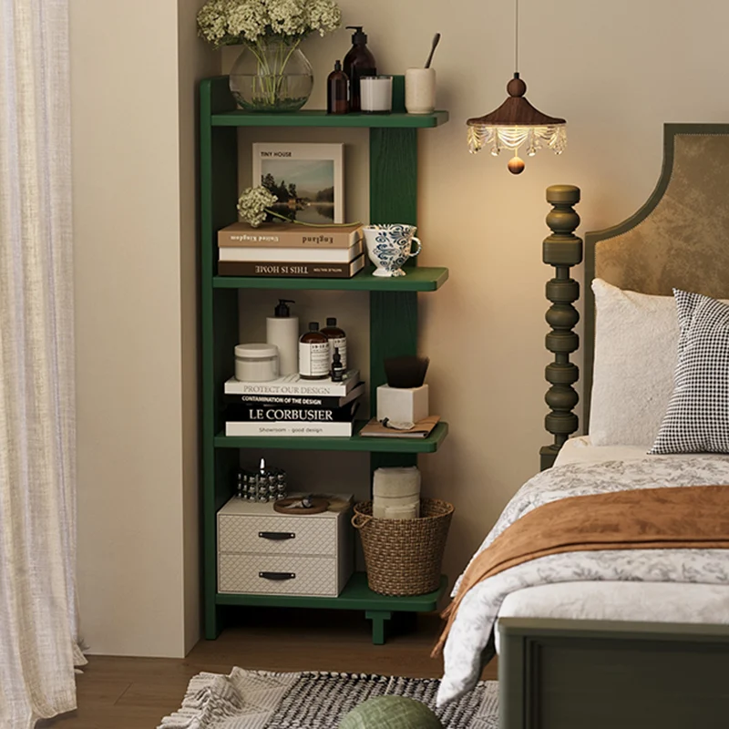 Modern Minimalist Rubberwood Rectangular Space-Saving Display Rack 4-Layer For Living Room & Study