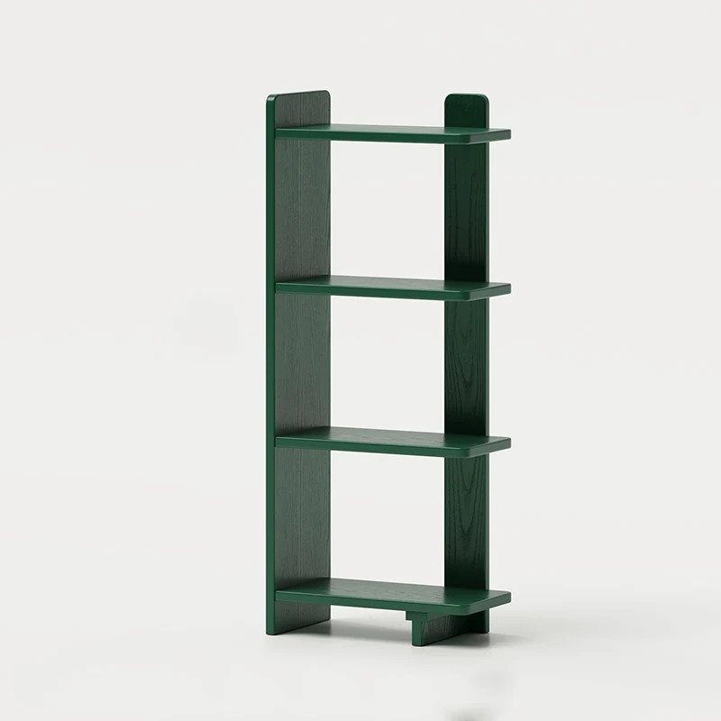 Modern Minimalist Rubberwood Rectangular Space-Saving Display Rack 4-Layer For Living Room & Study