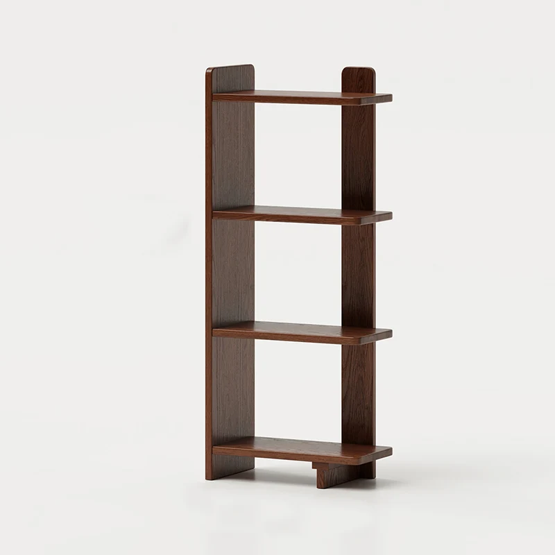 Modern Minimalist Rubberwood Rectangular Space-Saving Display Rack 4-Layer For Living Room & Study