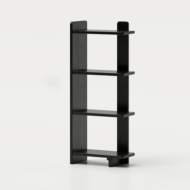 Modern Minimalist Rubberwood Rectangular Space-Saving Display Rack 4-Layer For Living Room & Study