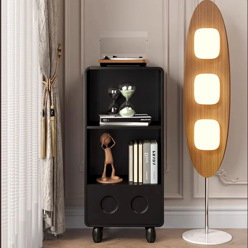 Contemporary Nordic Rectangular Arc Edge Ecological Board Plywood Display Storage Cabinet 3/4/5-Tier For Living Room