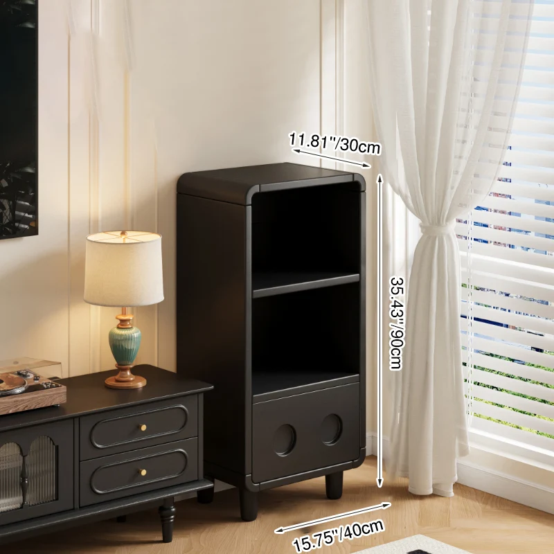 Contemporary Nordic Rectangular Arc Edge Ecological Board Plywood Display Storage Cabinet 3/4/5-Tier For Living Room