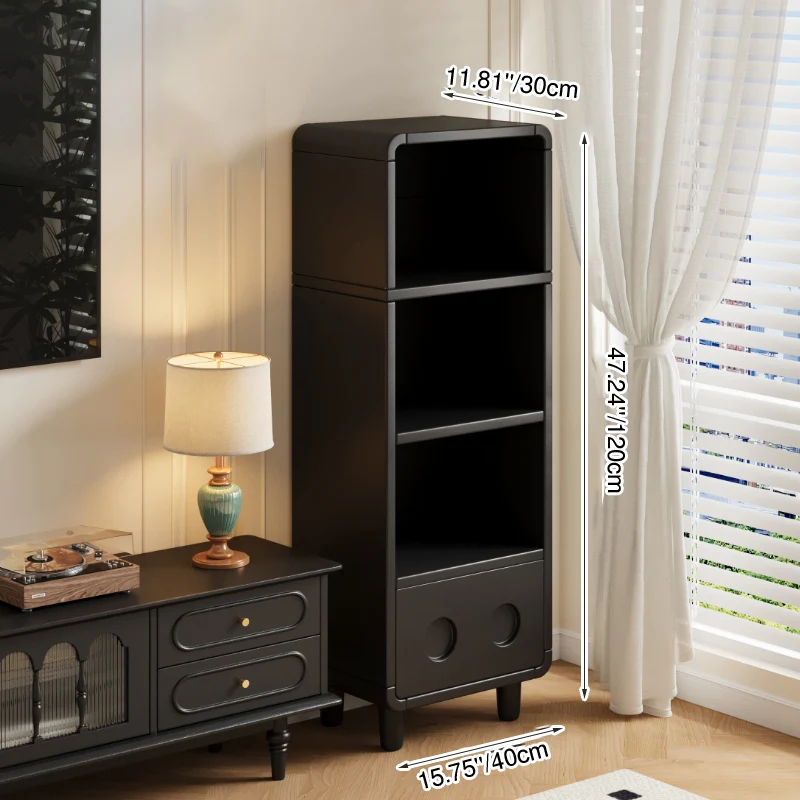 Contemporary Nordic Rectangular Arc Edge Ecological Board Plywood Display Storage Cabinet 3/4/5-Tier For Living Room
