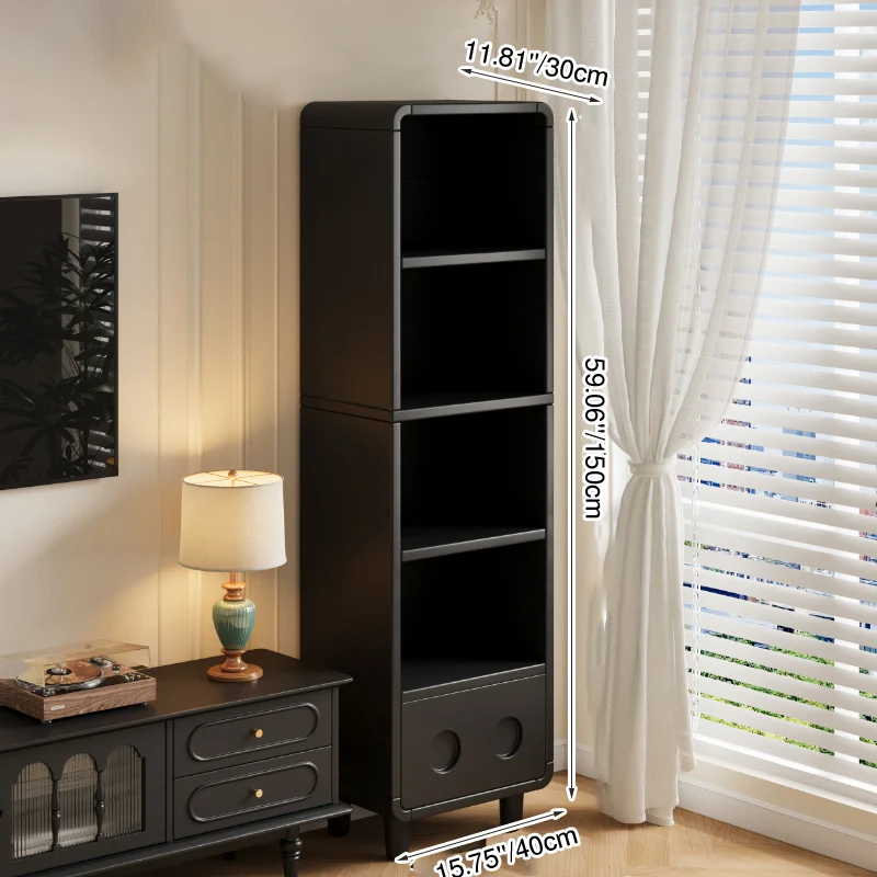 Contemporary Nordic Rectangular Arc Edge Ecological Board Plywood Display Storage Cabinet 3/4/5-Tier For Living Room