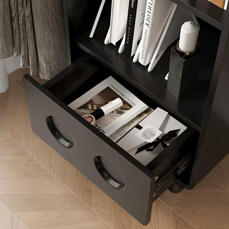 Contemporary Nordic Rectangular Arc Edge Ecological Board Plywood Display Storage Cabinet 3/4/5-Tier For Living Room