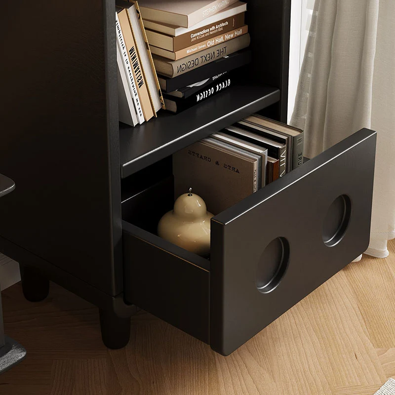 Contemporary Nordic Rectangular Arc Edge Ecological Board Plywood Display Storage Cabinet 3/4/5-Tier For Living Room