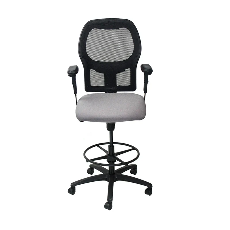 Ahrend: 160 Type Draughtsman Chair in Grey Fabric - Black Base - Refurbished