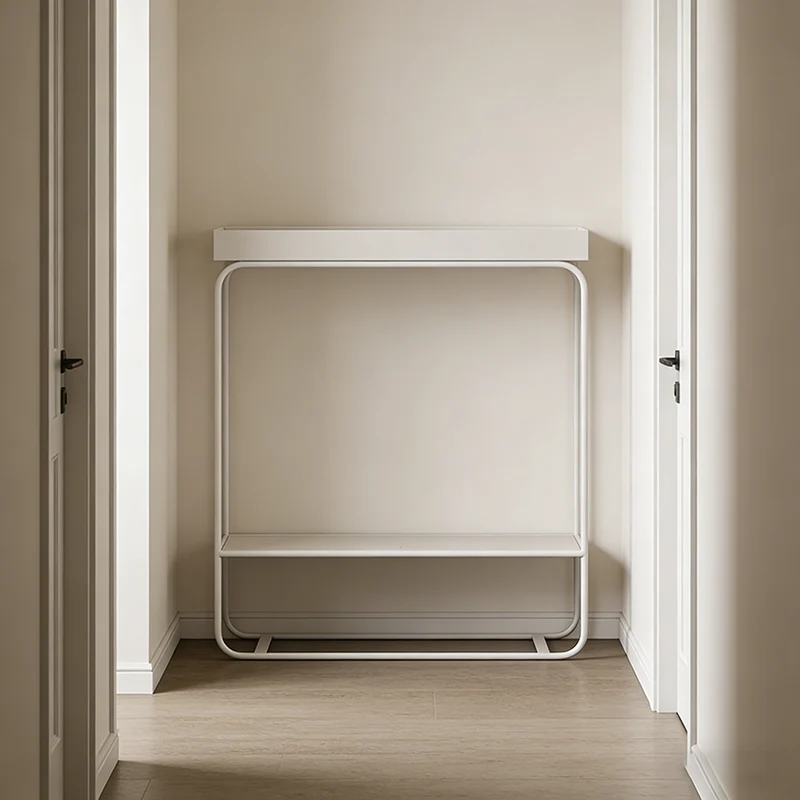 Contemporary Industrial Rectangular Iron Space-Saving Entryway Console Table 2-Layer For Hallway