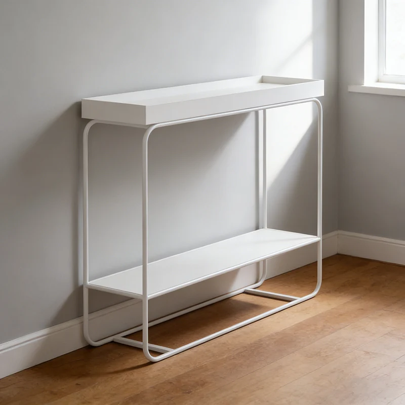 Contemporary Industrial Rectangular Iron Space-Saving Entryway Console Table 2-Layer For Hallway
