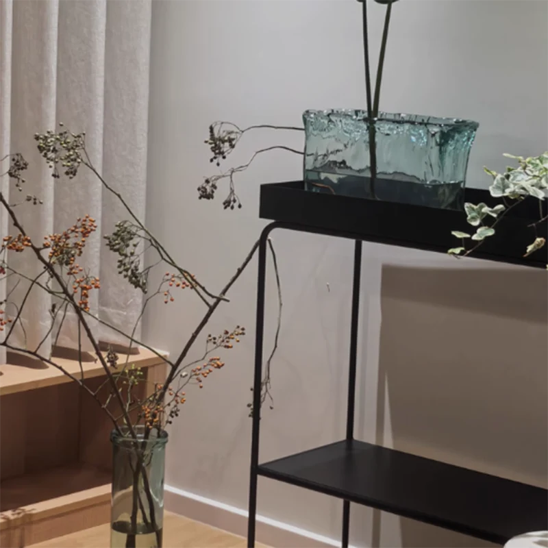 Contemporary Industrial Rectangular Iron Space-Saving Entryway Console Table 2-Layer For Hallway