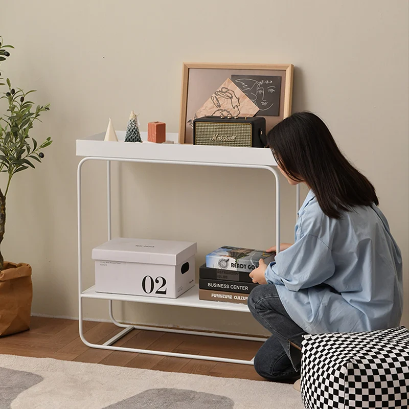 Contemporary Industrial Rectangular Iron Space-Saving Entryway Console Table 2-Layer For Hallway