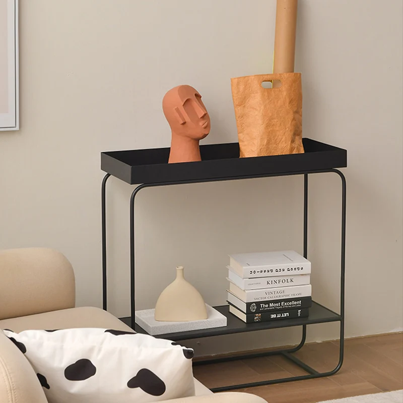 Contemporary Industrial Rectangular Iron Space-Saving Entryway Console Table 2-Layer For Hallway