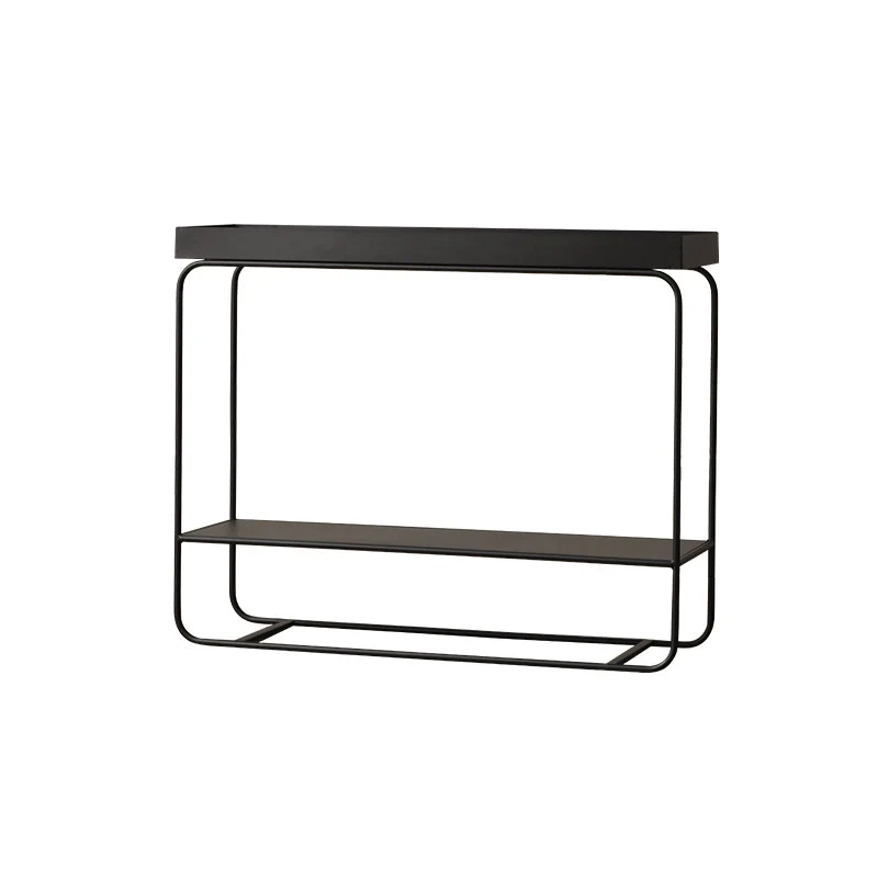 Contemporary Industrial Rectangular Iron Space-Saving Entryway Console Table 2-Layer For Hallway