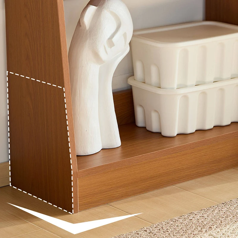 Modern Minimalist Trapezoid Plywood Floor-Standing Display Rack 4-Tier For Living Room