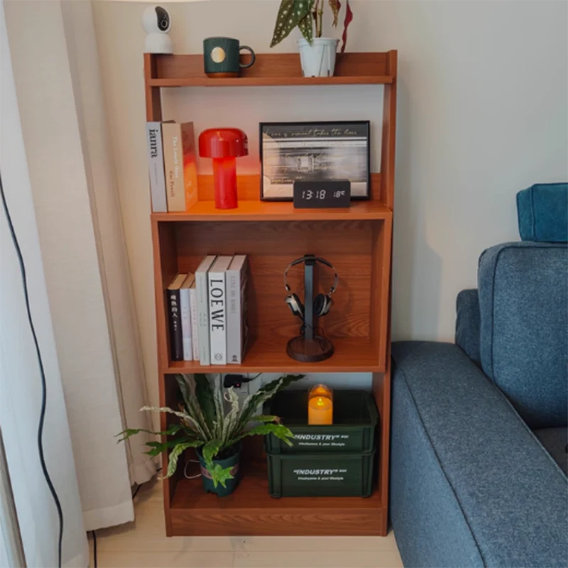Modern Minimalist Trapezoid Plywood Floor-Standing Display Rack 4-Tier For Living Room