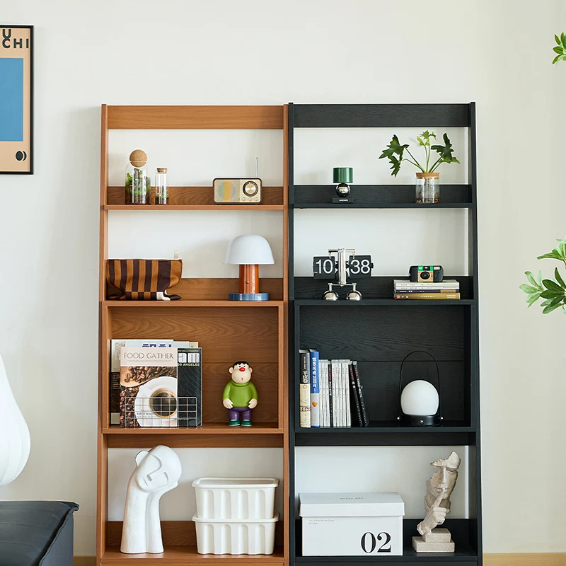 Modern Minimalist Trapezoid Plywood Floor-Standing Display Rack 4-Tier For Living Room