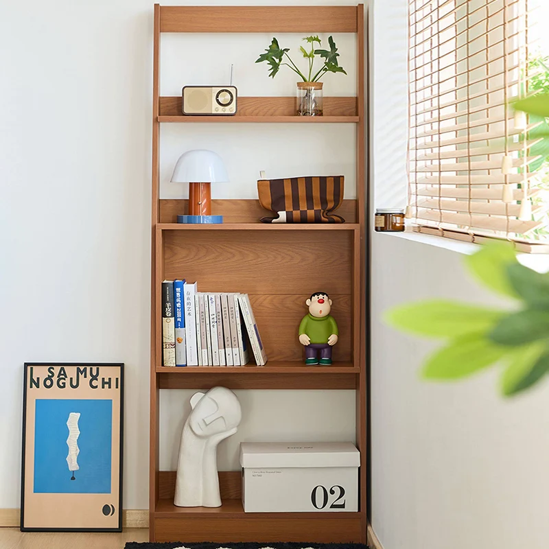 Modern Minimalist Trapezoid Plywood Floor-Standing Display Rack 4-Tier For Living Room