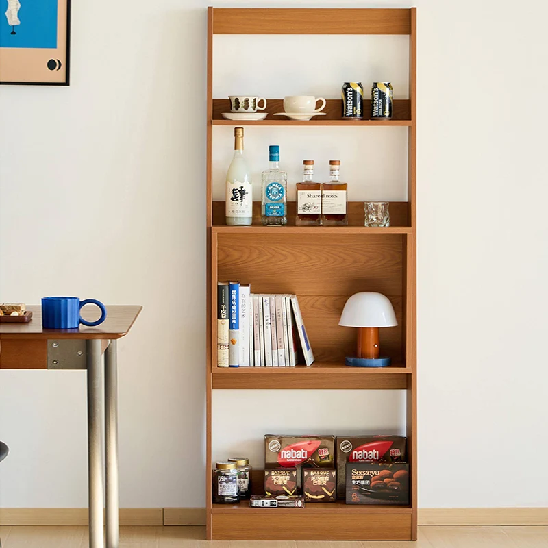 Modern Minimalist Trapezoid Plywood Floor-Standing Display Rack 4-Tier For Living Room