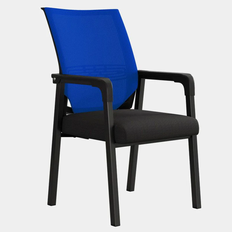 Modern Minimalist Mesh Steel Tube Curved Square Desk Chair With Backrest Armrest For Home Office
