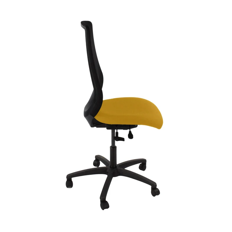 Saxen: Scudo Task Chair with Yellow Fabric Seat Without Arms - Refurbished