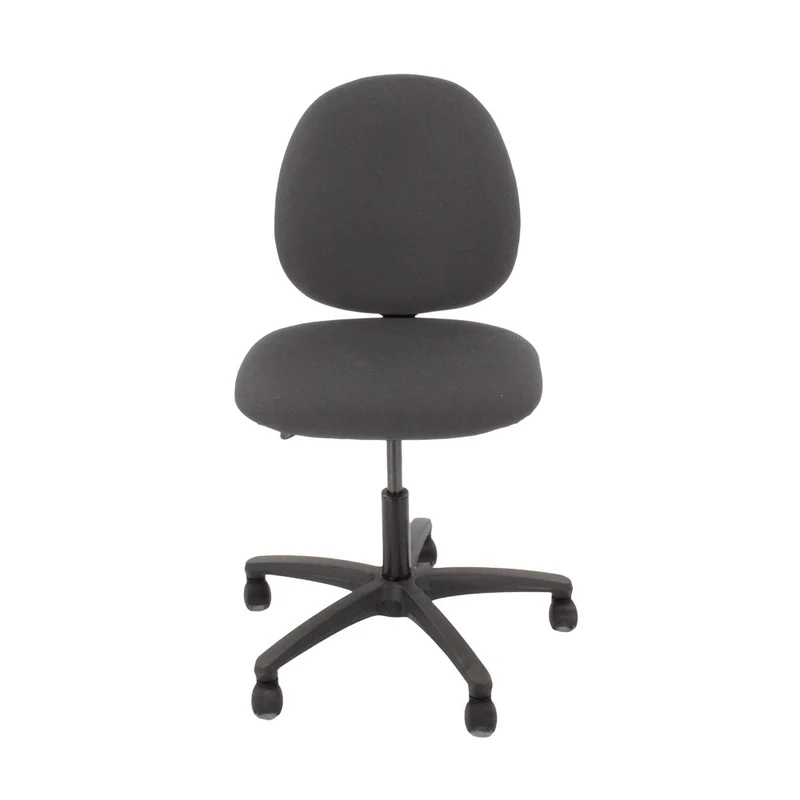 Saxen: Scoop Operator Chair in Grey Fabric Without Arms - Refurbished