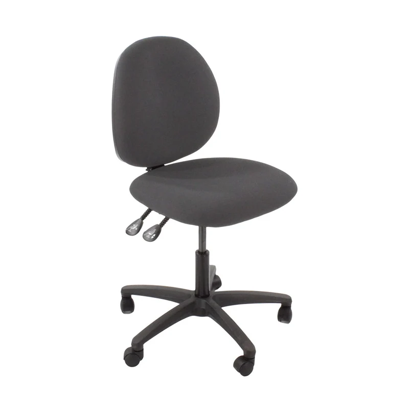Saxen: Scoop Operator Chair in Grey Fabric Without Arms - Refurbished