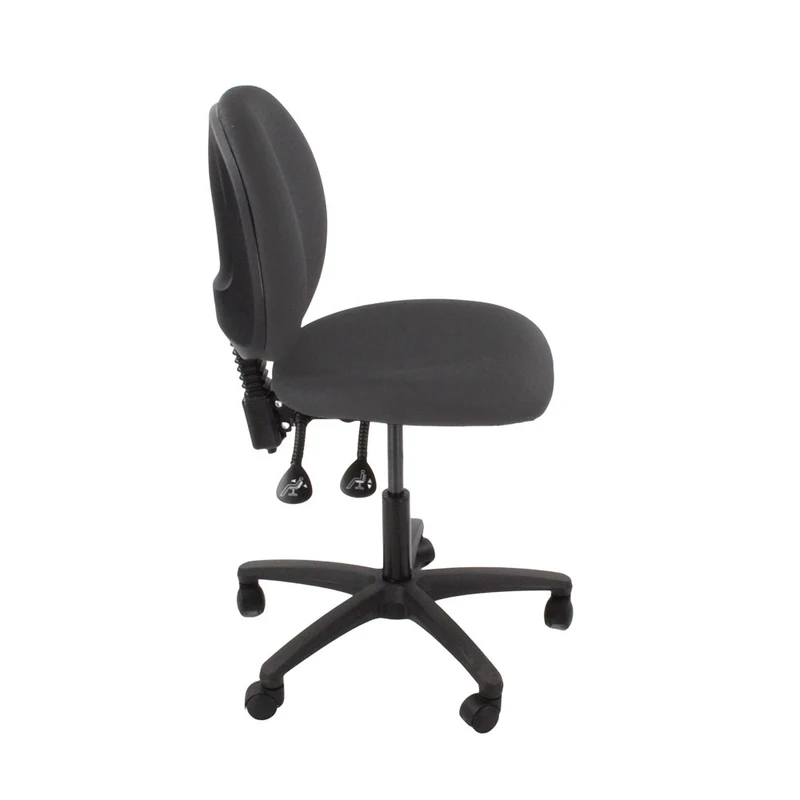 Saxen: Scoop Operator Chair in Grey Fabric Without Arms - Refurbished