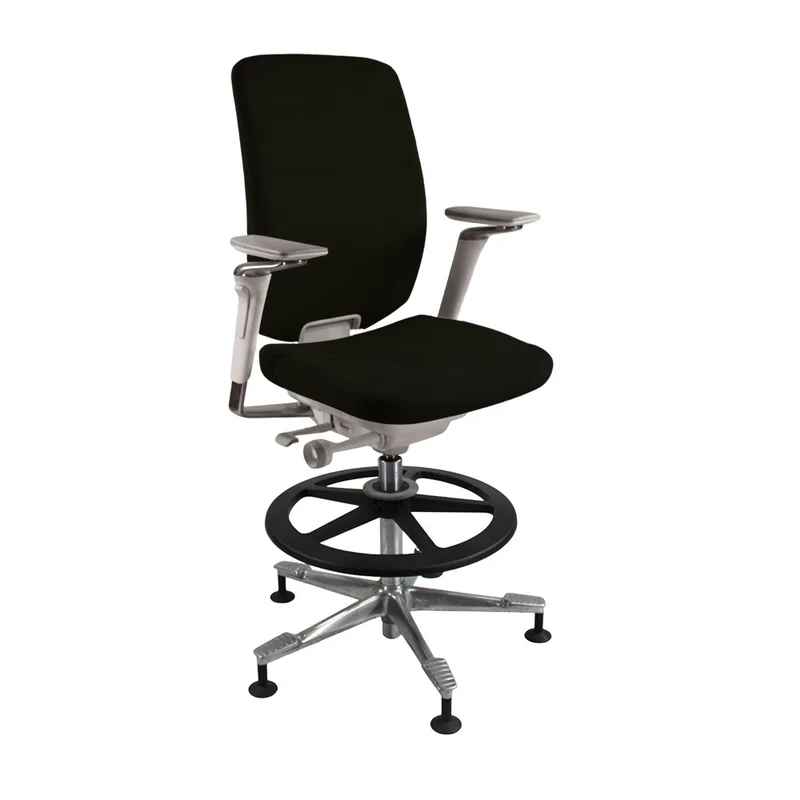 Kinnarps: Capella Draughtsman Chair in Black Fabric - Refurbished