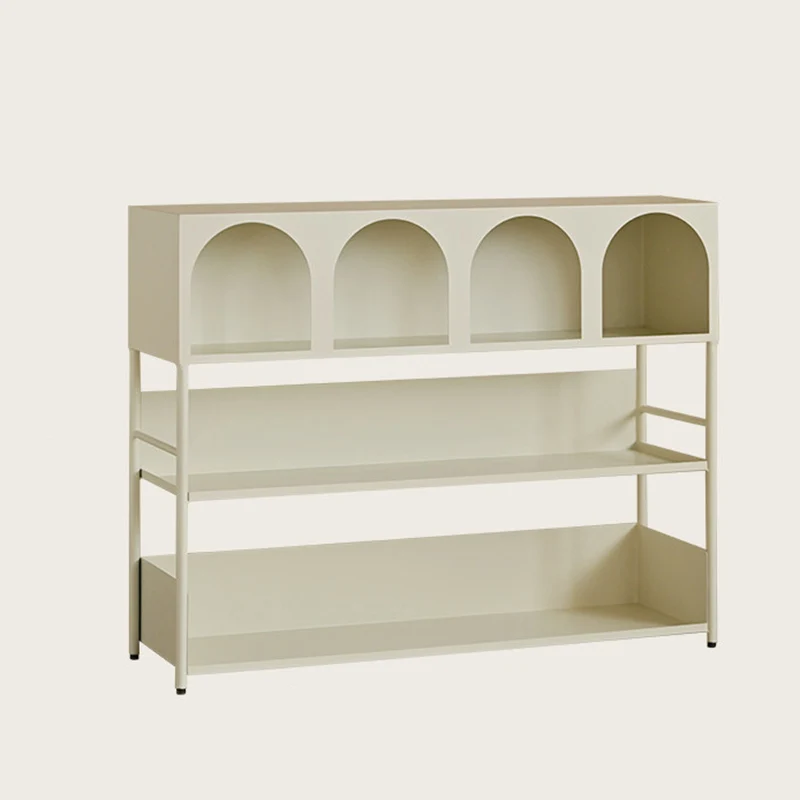 Modern Minimalist Carbon Steel Rectangular Large Capacity Storage Display Rack 4-Layer For Living Room