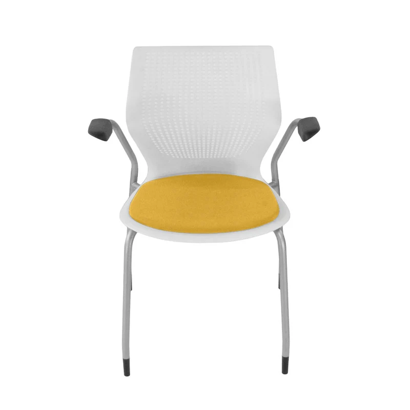 Knoll: Multigeneration Meeting Chair in Yellow Fabric - Refurbished