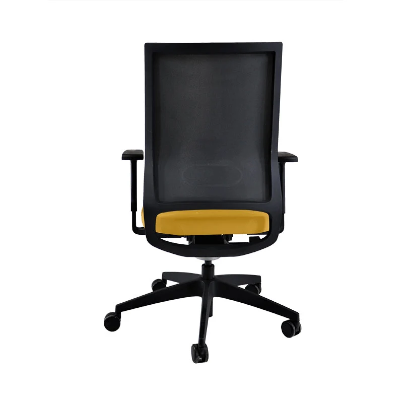 Sedus: Quarterback Task Chair in Yellow Fabric with a Black Mesh Back - Refurbished