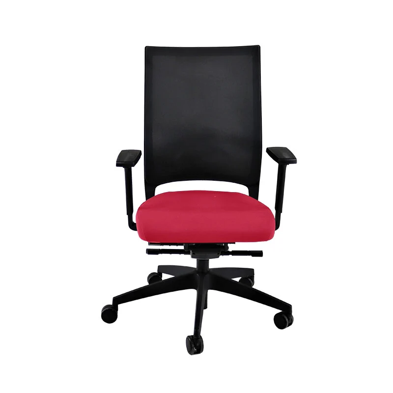 Sedus: Quarterback Task Chair in Red Fabric with a Black Mesh Back - Refurbished