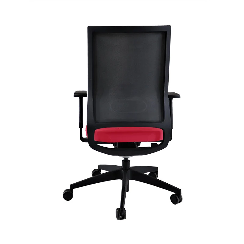 Sedus: Quarterback Task Chair in Red Fabric with a Black Mesh Back - Refurbished