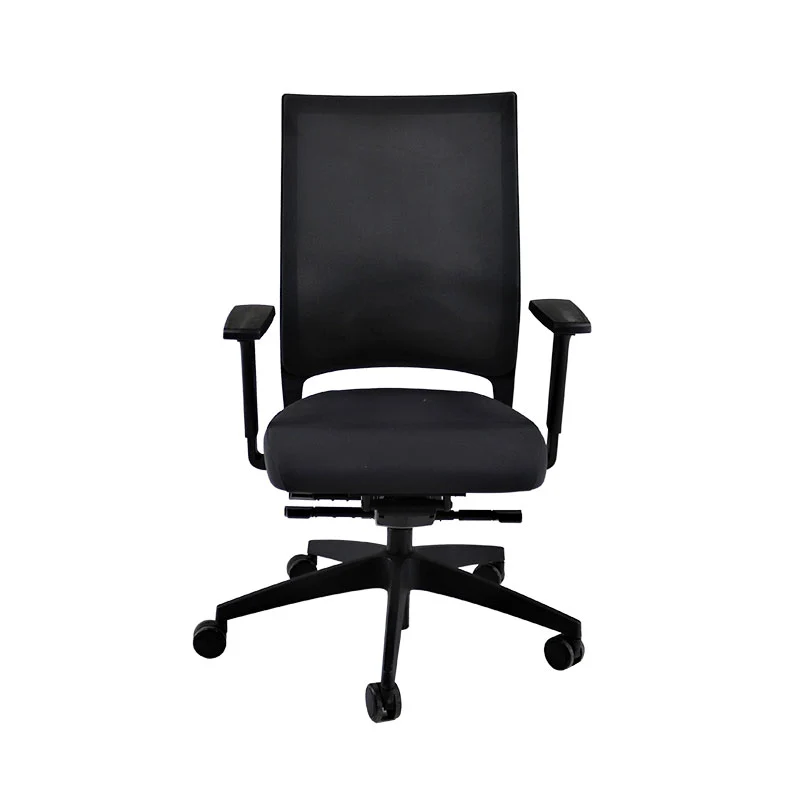 Sedus: Quarterback Task Chair in Black Fabric with a Black Mesh Back - Refurbished