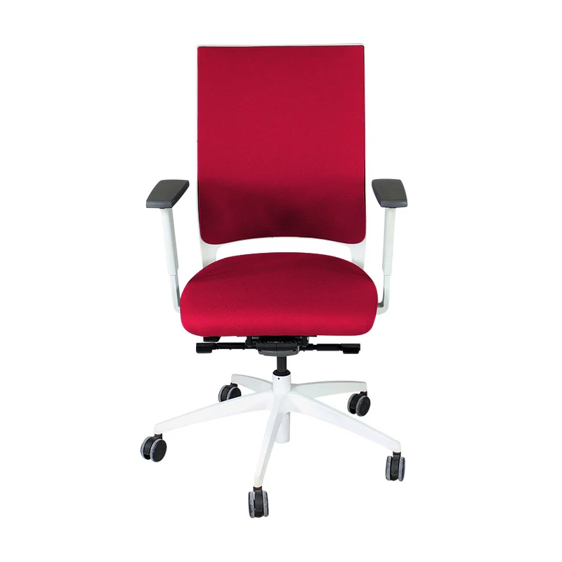 Sedus: Quarterback Office Chair with White Frame in Red Fabric - Refurbished